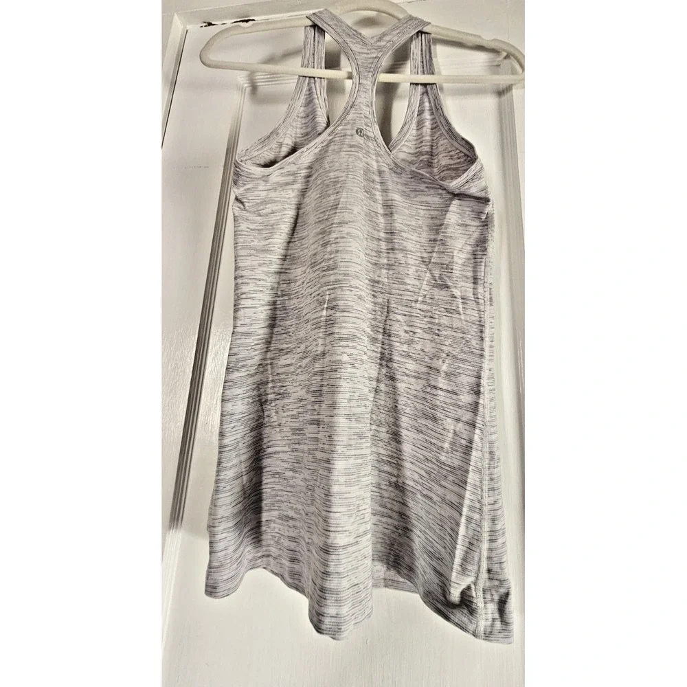 Lululemon cool racerback grey‎ striped tank womens 10